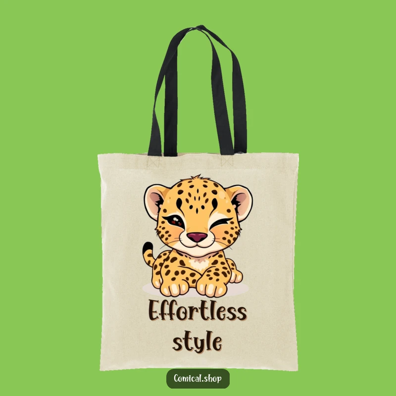 Funny Cheetah Cub Wink Tote Bag: Carry Your Cool Confidence