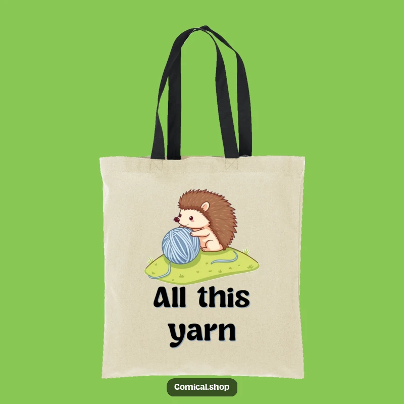 Funny Hedgehog Yarn Tote Bag - Crafty Rolling Carry-All, Perfect Cute Funny Gift