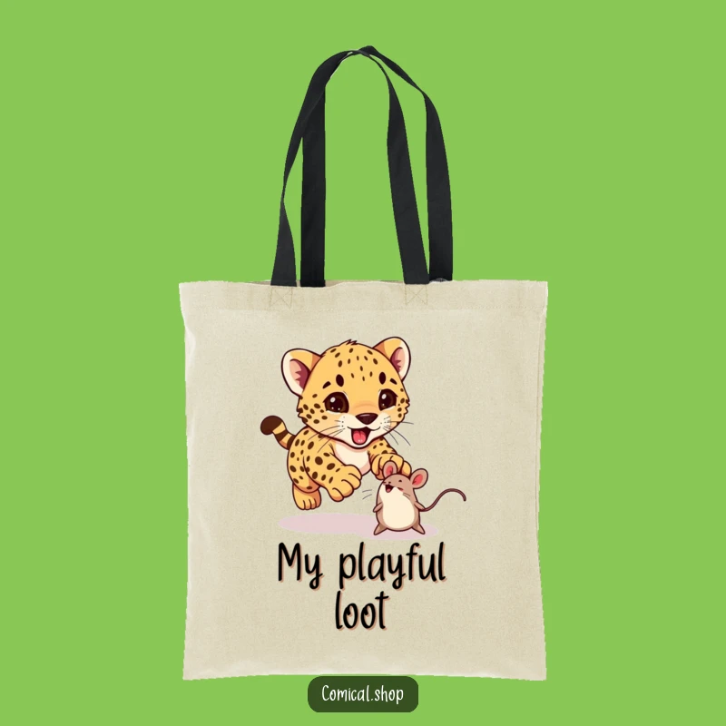 Funny Cheetah Cub Tote Bag: Carry Your Fun with Playful Style