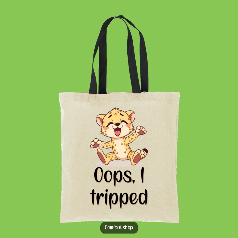 Funny Cheetah Tote Bag: Carry Your Laughs with Tripping Animal Style