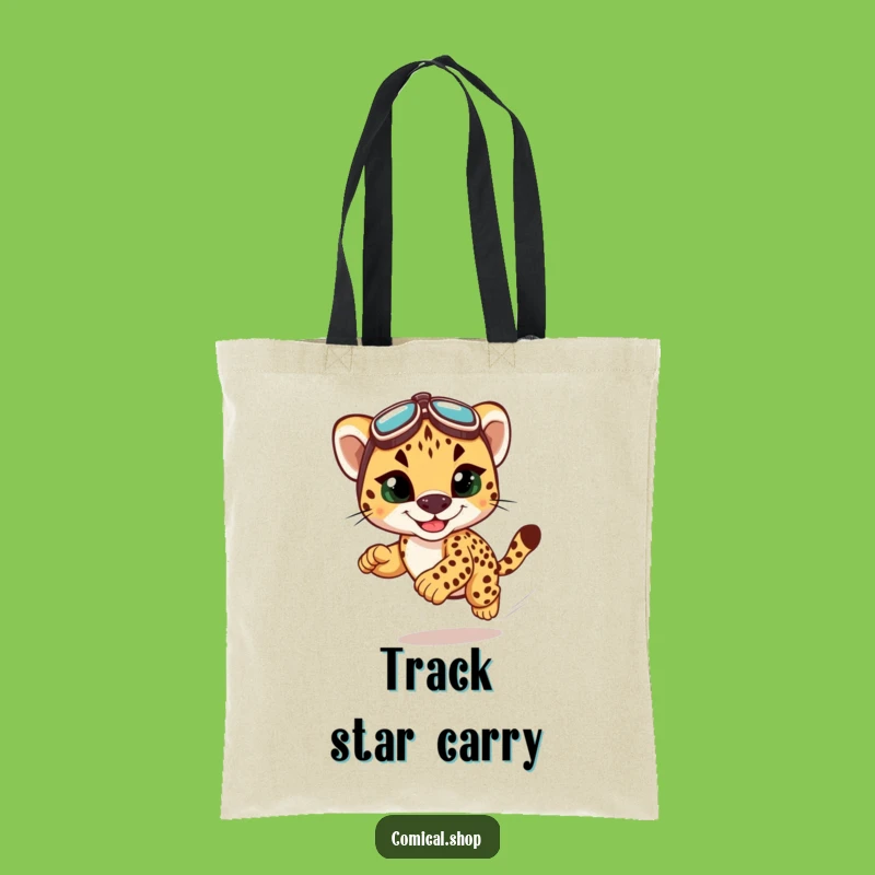 Funny Cheetah Cub Racing Tote Bag - Carry Your Speed with Hilarious Style